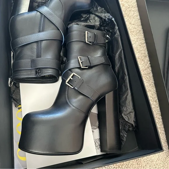 Saint Laurent Cherry Moto Boots